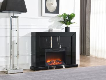 Drisana Black Mirrored Finish Fireplace