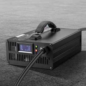 Forklift Battery Charger Smart Fully Automatic 24V 30A Fast Charger Portable (Option: Black)