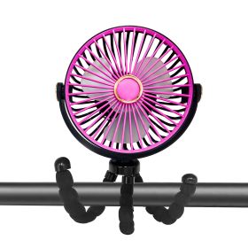 Camping Fan With LED Lantern- Rechargeable Battery Operated Fan, 3 Speeds,7 Inch Portable Clip On For Stroller Treadmill Tent RV Outdoor Emergenc (Option: Purple)