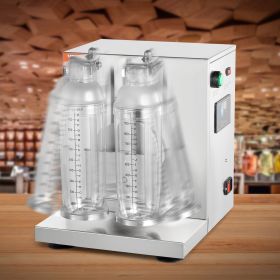 Milkshake Maker Machine, 120W Commercial Milk Tea Shaker Machine, Double Head Milk Shake Mixer Machine, 0-180s Adjustable Milkshake Blender, With (Option: Silver)